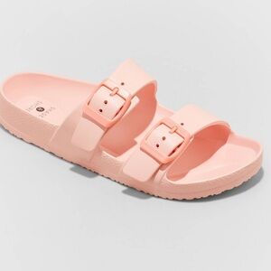 Women's Neida EVA Two Band Footbed Slide Sandals - Shade & Shore Light Pink 11